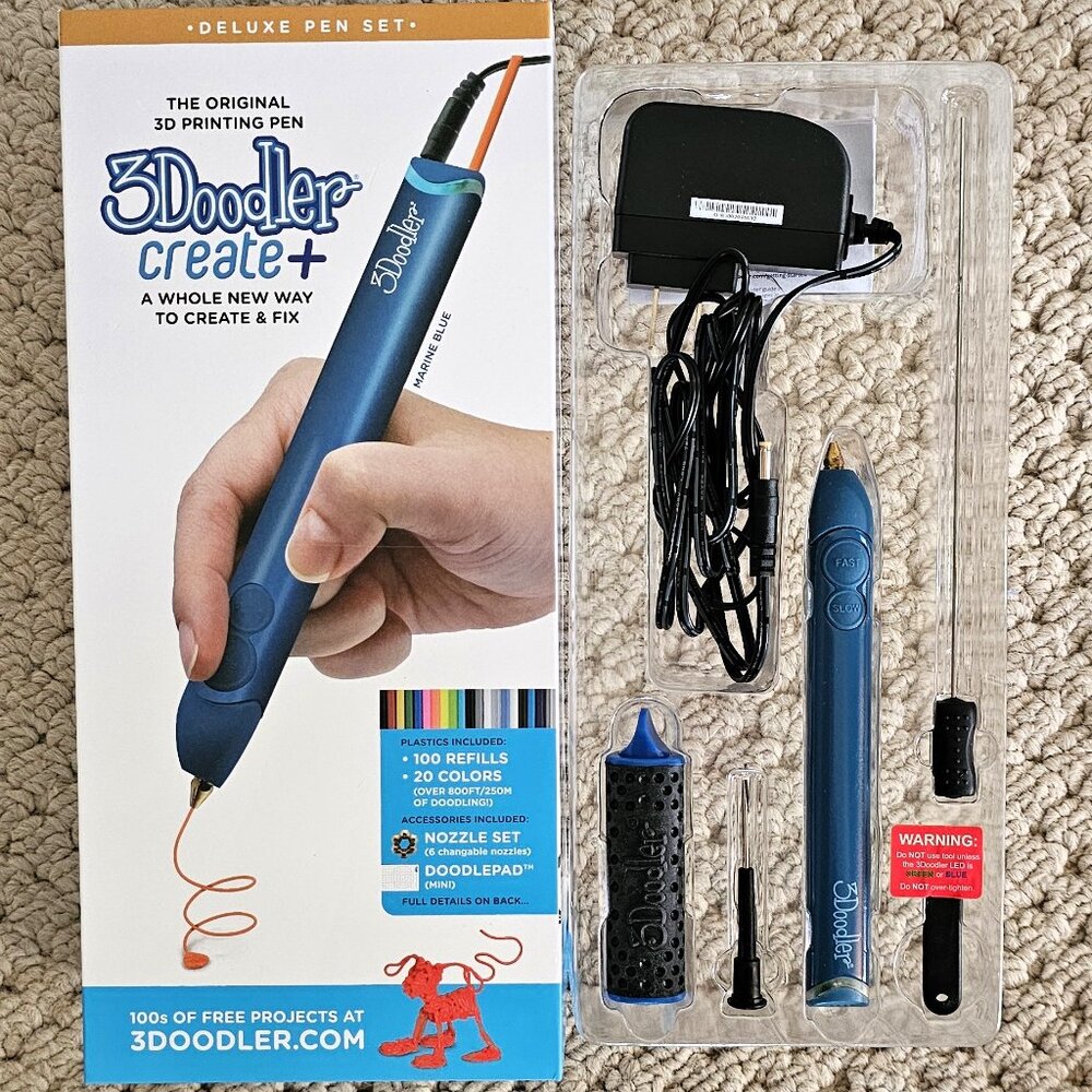 3D Doodler Bundle 2 Doodler pens, 3 Project bundles, extra filaments, pedal, jet